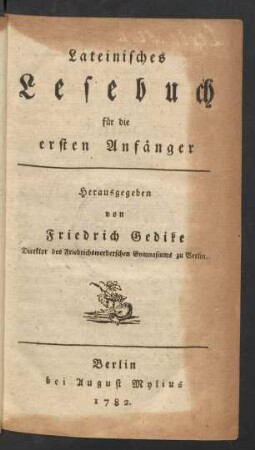 Lateinisches Lesebuch für die ersten Anfänger