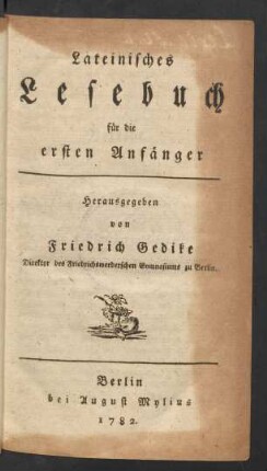 Lateinisches Lesebuch für die ersten Anfänger