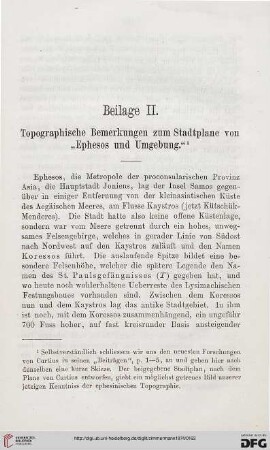Beilage II: Topographische Bemerkungen zum Stadtplane von „Ephesos und Umgebung“