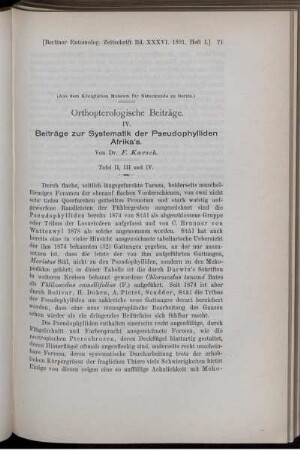 Orthopterologische Beiträge.