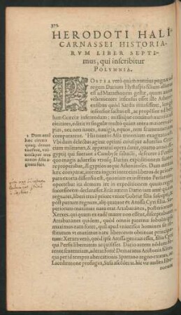 Herodoti Halicarnassei Historiarum Liber Septimus, qui inscribitur Polymnia.