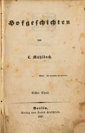 Hofgeschichten : historischer Roman, 1