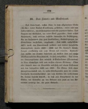23. Das Findel- und Waisenhaus.
