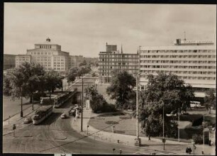 Messestadt Leipzig: Blick vom Hauptbahnhof zur Goethestraße