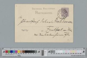 Postkarte an Julius Stockhausen