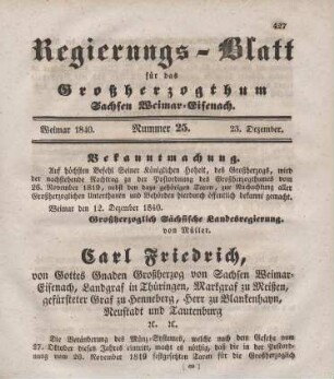 Nr. 25 : 23. Dezember 1840