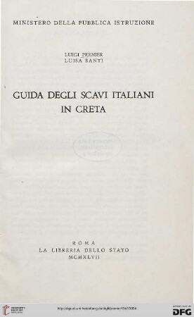 Guida degli scavi italiani in Creta