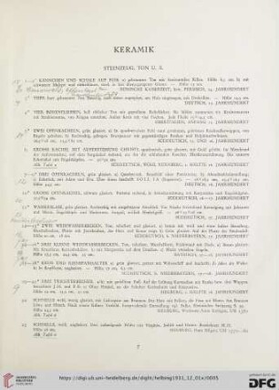 Keramik (Nr. 1-173)
