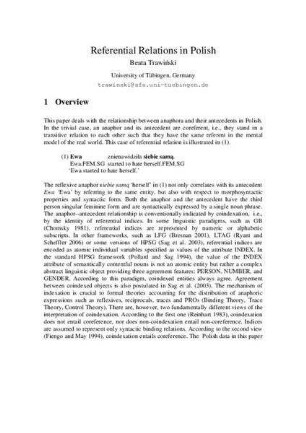 Referential relations in Polish
