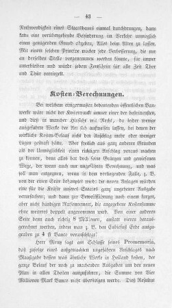 Kosten-Berechnungen.