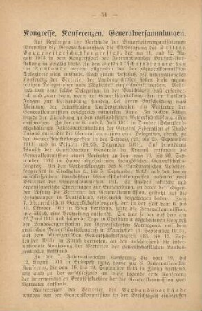 Kongresse, Konferenzen, Generalversammlungen.