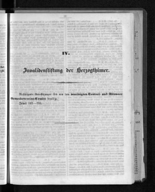 IV. Invalidenstiftung der Herzogthümer.