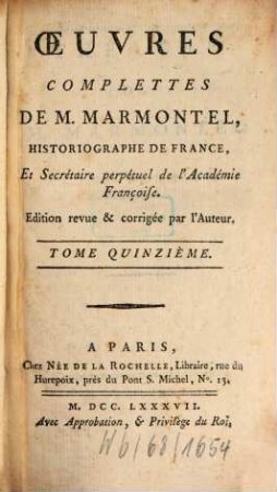 Théatre De M. Marmontel. 1