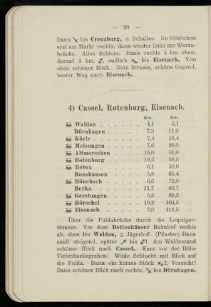 4) Cassel, Rotenburg, Eisenach