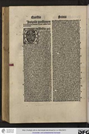 Incipiunt questiones de anima disputate per sanctum Thomam ordinis Predicatorum.
