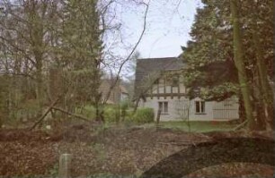 Wöhrendamm: Wohnhaus: Giebelseite: in Dachgeschoss Fachwerk
