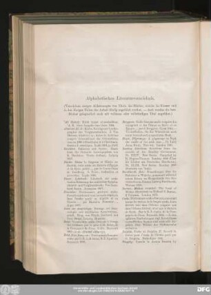 Alphabetisches Literaturverzeichnis.