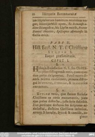 Sectio I. Eaque praeliminaris.