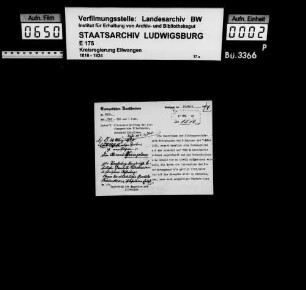 Schuldenwesen der Kirchengemeinde Ettenhausen