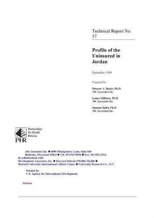 Profile of the uninsured in Jordan