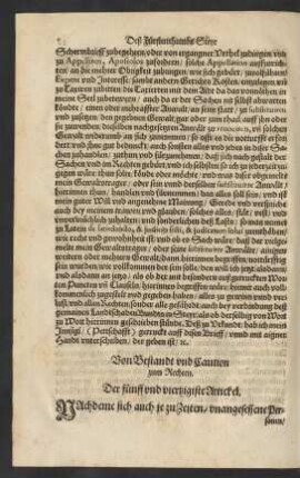 Von Bestandt und Caution zum Rechten. Der fünff und viertzigiste Artickel.