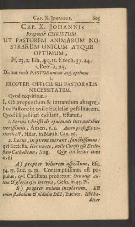 Cap. X. Johannis Proponit Christum Ut Pastorem Animarum Nostrarum Unicum Atque Optimum ...