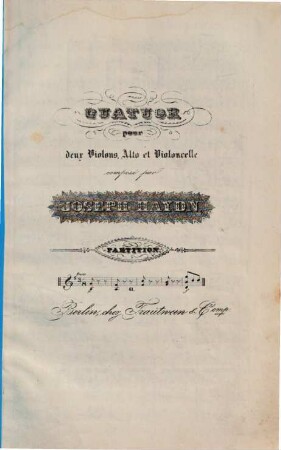 Partition des quatuors, 61. [H 3,4]. - 18 S. - Pl.-Nr. 854