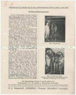 Sonderdruck aus der Berg- und Hüttenmännischen Zeitschrift über Kohlenschlammpumpen