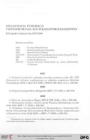 11: Bibliografia publikacji Profesor dr hab. Alicji Karłowskiej-Kamozowej
