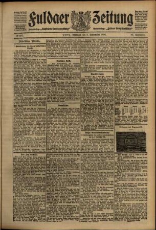 Zweite Ausgabe vom Mittwoch, den 09. September 1908.