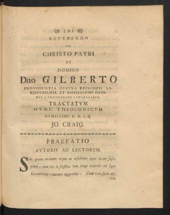 Praefatio Autoris ad Lectorem