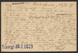 Brief an B. Schott's Söhne : 28.07.1889