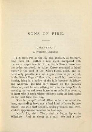 Sons of fire : anovel ; in 2 volumes, 1