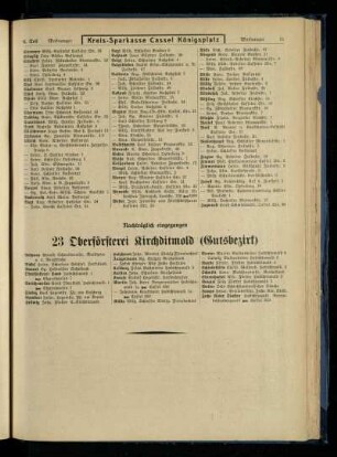 Oberförsterei Kirchdittmold (Gutsbezirk), nachträglich eingegangen
