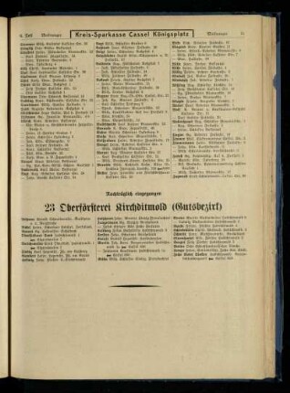 Oberförsterei Kirchdittmold (Gutsbezirk), nachträglich eingegangen