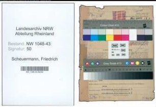 Entnazifizierung Friedrich Scheuermann , geb. 27.11.1881 (Inspektor)