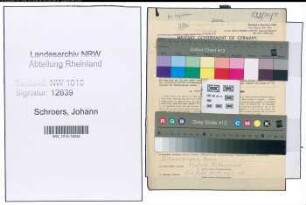 Entnazifizierung Johann Schroers , geb. 05.04.1889 (Feuerwehrmann)