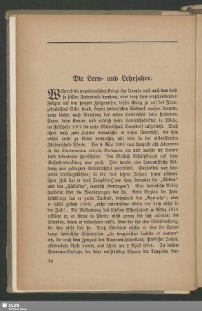 Die Lern- und Lehrjahre