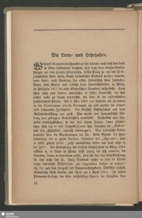 Die Lern- und Lehrjahre