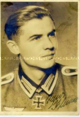 Autogrammpostkarte von Ritterkreuzträgern des Zweiten Weltkriegs: Hans Klemm (?)