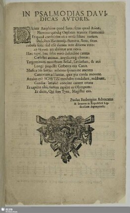 In Psalmodias [Vorwort Paul Froberger]