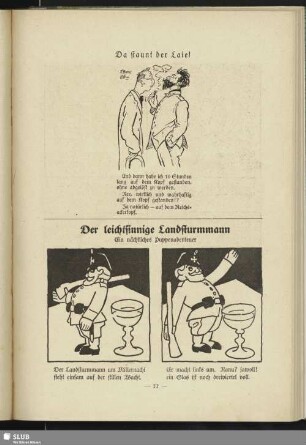 Der leichtsinnige Landsturmmann. Ein nächtliches Puppenabenteuer