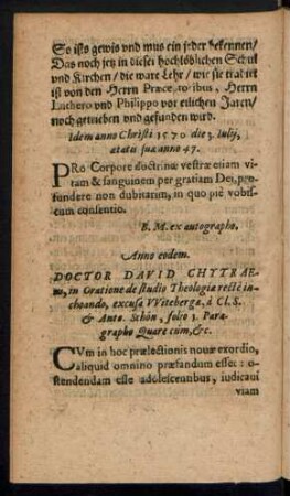 Idem anno Christi 1570 ...