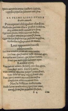 Ex Primo Libro Ovidii de arte amandi.