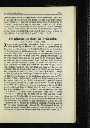 Betrachtungen zur Frage der Koedukation