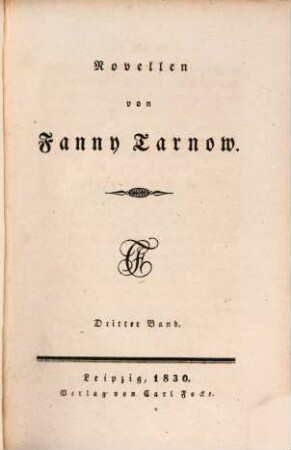Auswahl aus Fanny Tarnow's Schriften, 15