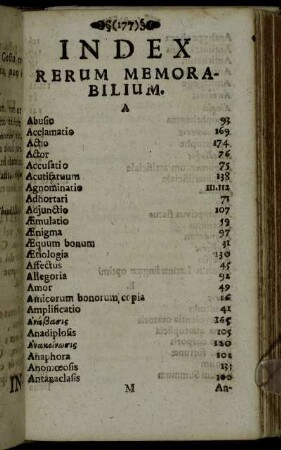 Index Rerum Memorabilium.