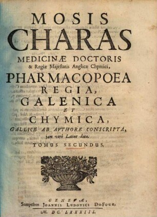 Pharmacopaea Regia Galenica et Chimica, 2