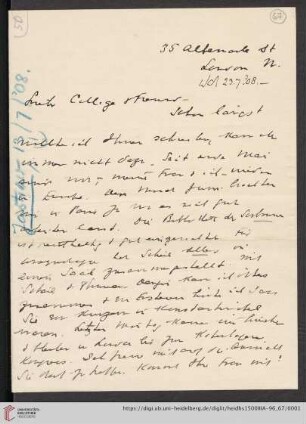 Briefe von Morris Jastrow an Carl Bezold: Brief von Morris Jastrow an Carl Bezold