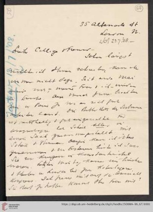 Briefe von Morris Jastrow an Carl Bezold: Brief von Morris Jastrow an Carl Bezold